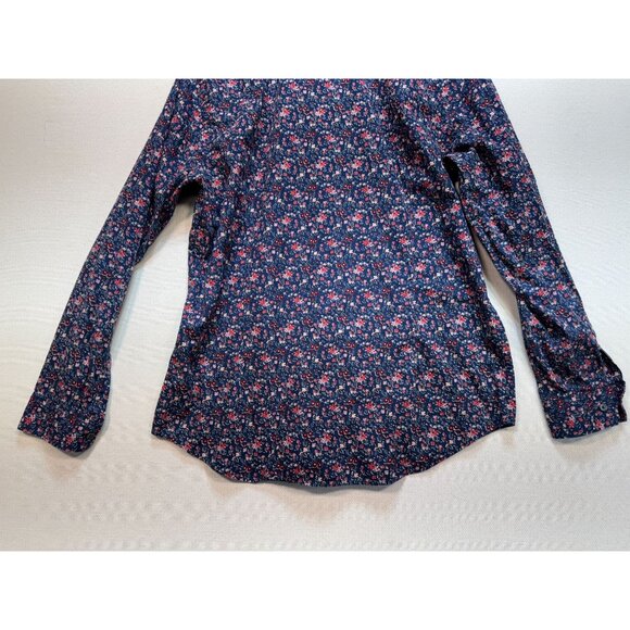Express Mens Button Up Long Sleeve Slim Fit Shirt Size L Blue Floral Lightweight - Picture 9 of 10
